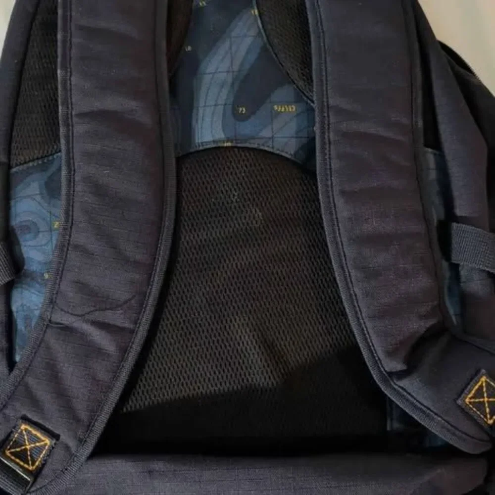 Vtg Gap Kids Hiking Backpack Topographic Map Lining Blue Gorpcore Tactical